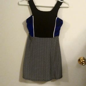 Calvin Klien, blue black and white dress.